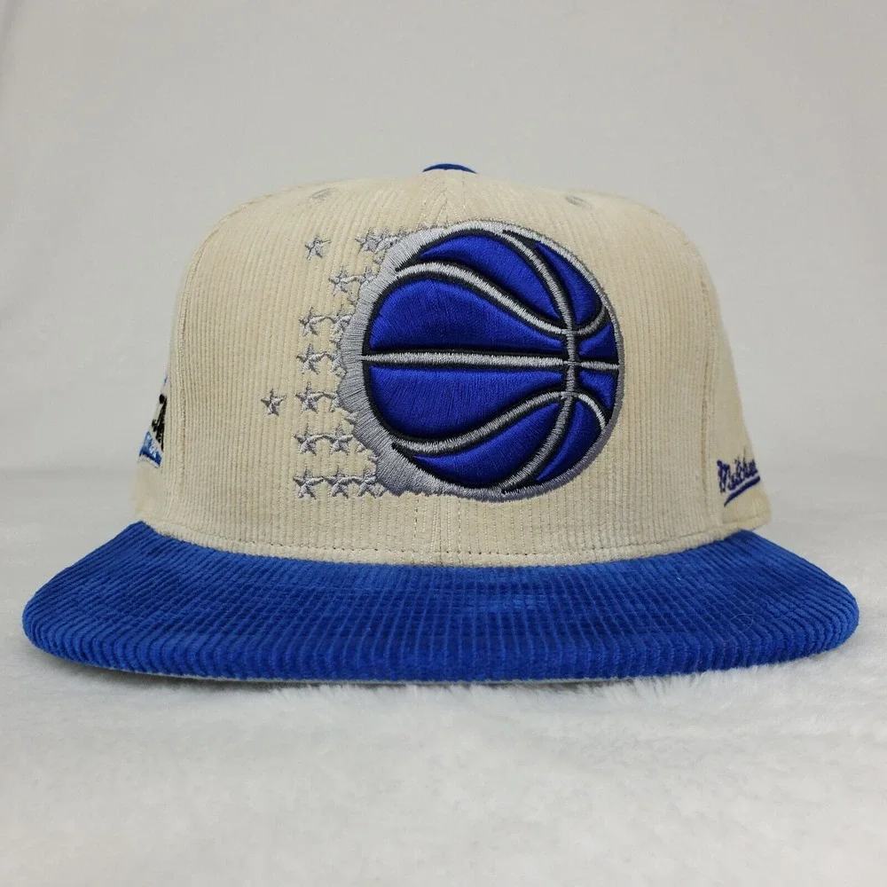 Orlando Magic Mitchell & Ness NBA Fitted 7 1/4 Hat‎ Cap 3D Logo Corduroy NWT